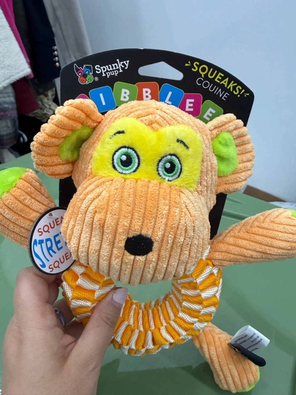 Beige Wibbleez Stretch and Tug Toys Orange